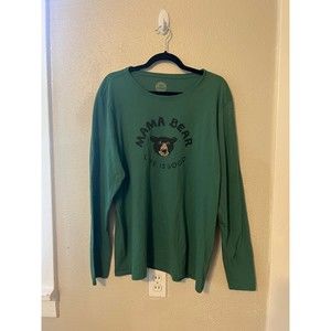 Life is Good Green Long Sleeve Mama Bear Tshirt Size XXL